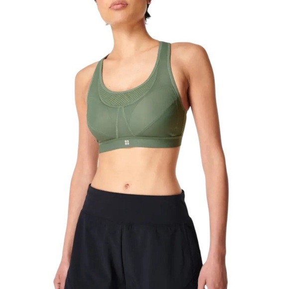 SWEATY BETTY Ultra Run Sports Bra in Heath Green 34D - Picture 1 of 7